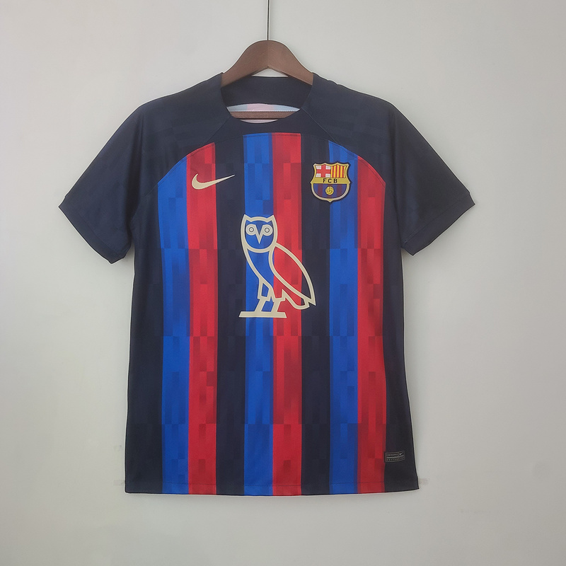 Fans Version 22/23 Barcelona Owl Sponsor Home Soccer Jerseys Football Shirt