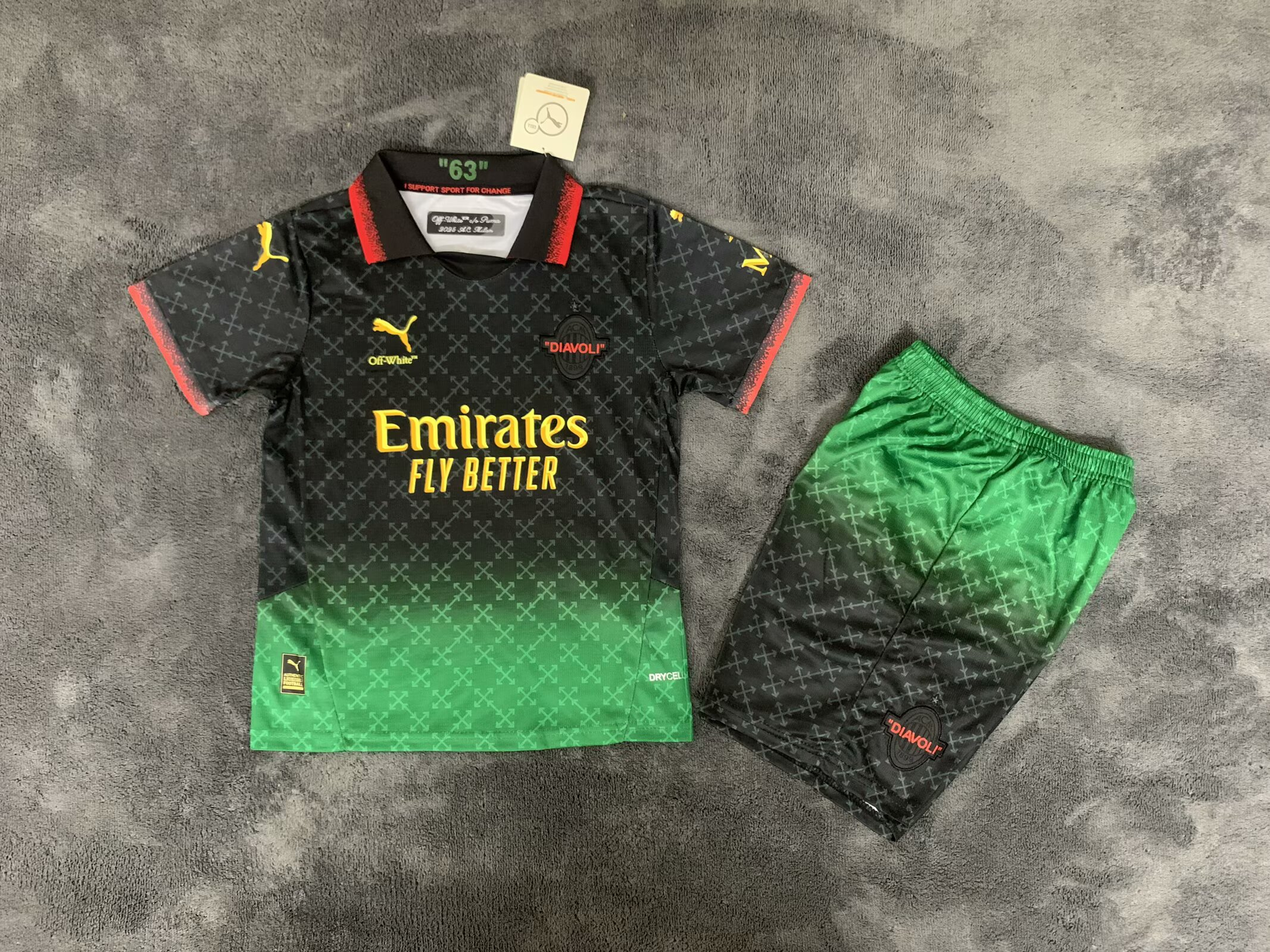 25/26AC Milan kids kits thrid away black