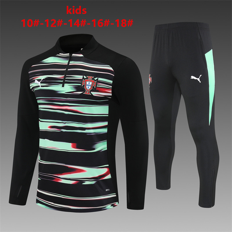 25/26 Portugal kids  half zip Tracksuit kits