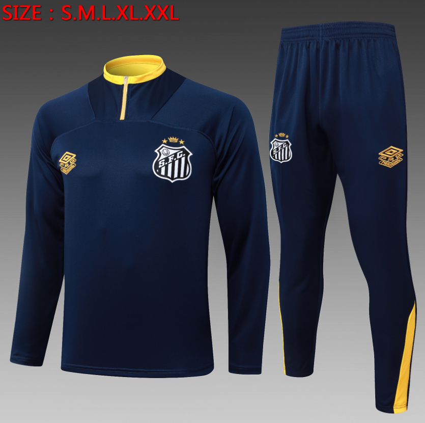25/26 Half Santos on Blue Tracksuit