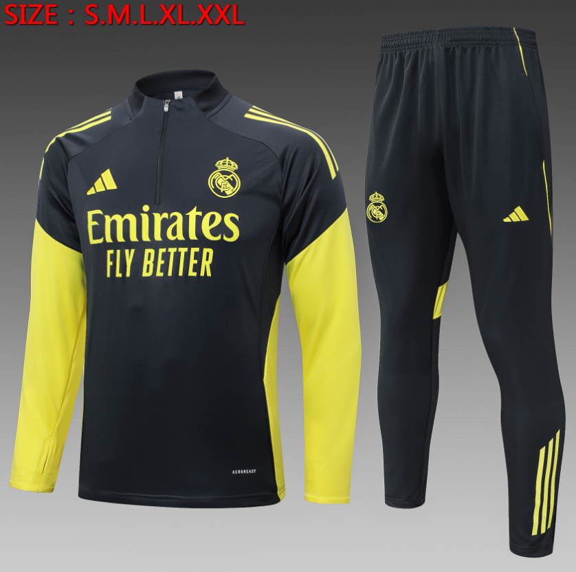 25/26 Half Real Madrid dark gray (yellow sleeves) Tracksuit 