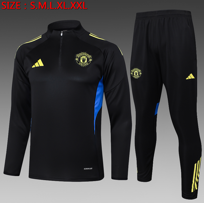 25/26 Half Manchester United Black Tracksuit