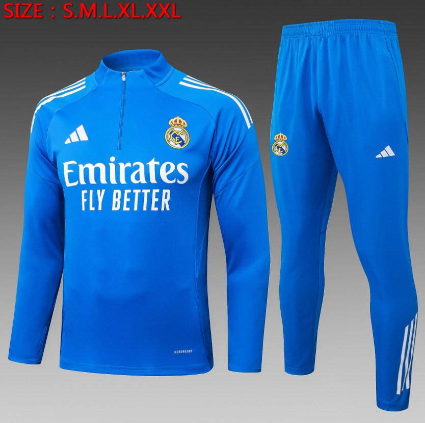 25/26 Half Real Madrid Lake Orchid (white three sided) Tracksuit