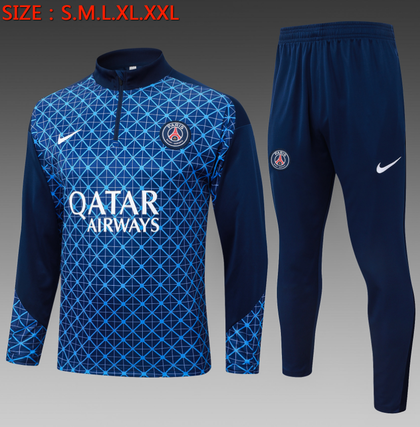 25/26 Half Paris Royal Blue (Grid Inkjet) Tracksuit 