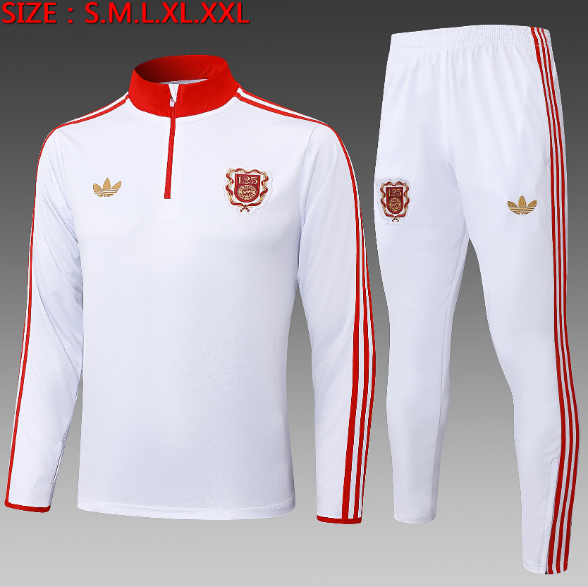 25/26 Half Bayern White 125th Anniversary Edition Tracksuit