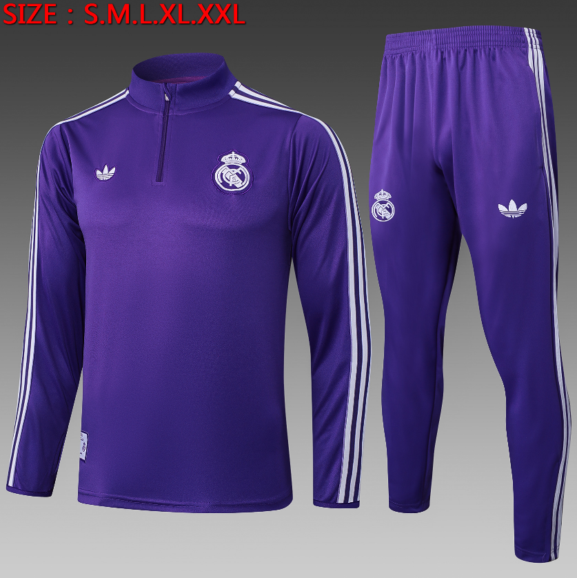25/26 Half Real Madrid Purple Retro Edition Tracksuit