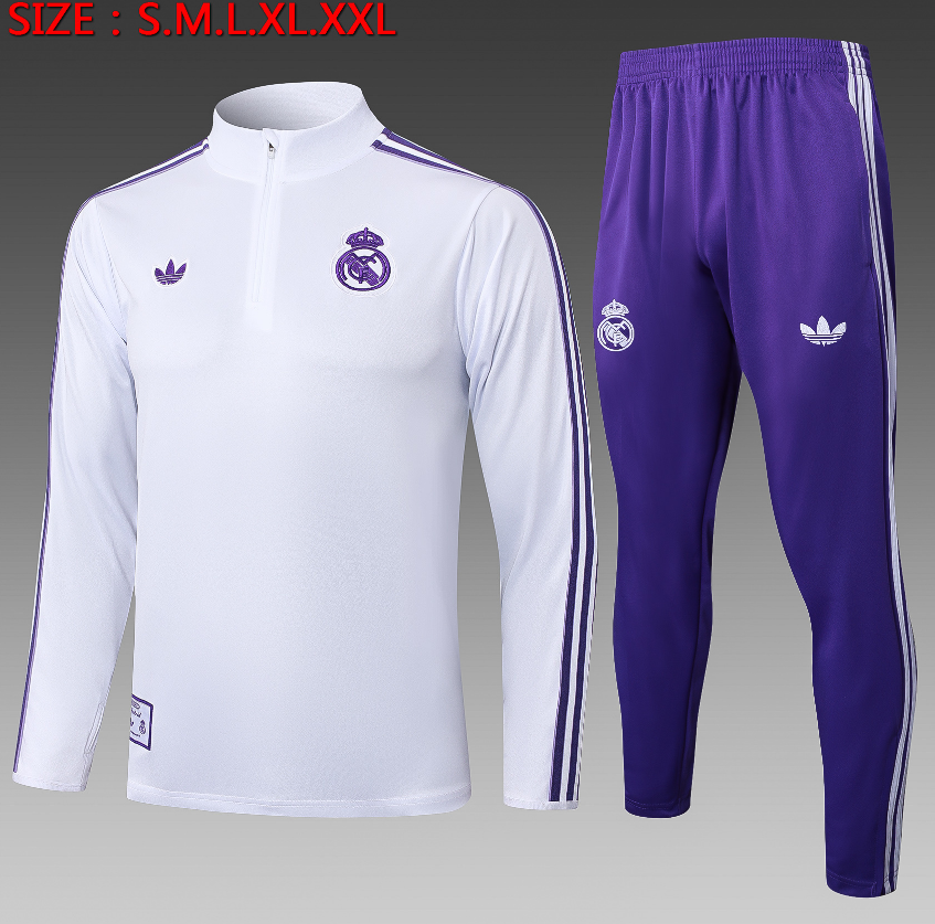 25/26 Half Real Madrid white vintage edition Tracksuit