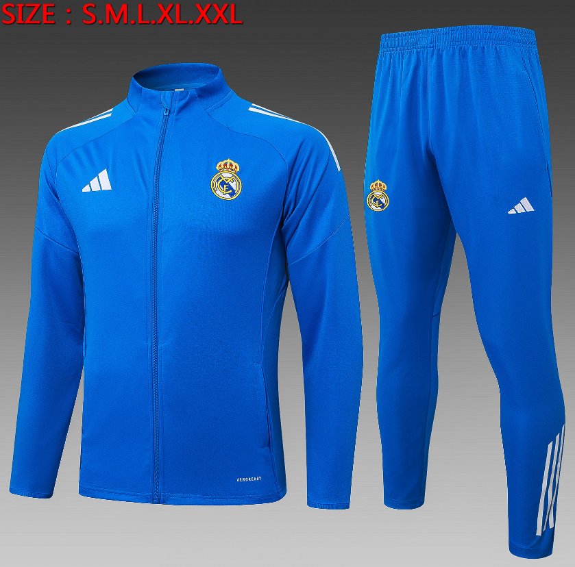 25/26 Real Madrid Lake Orchid (white three sided) Jackets sets