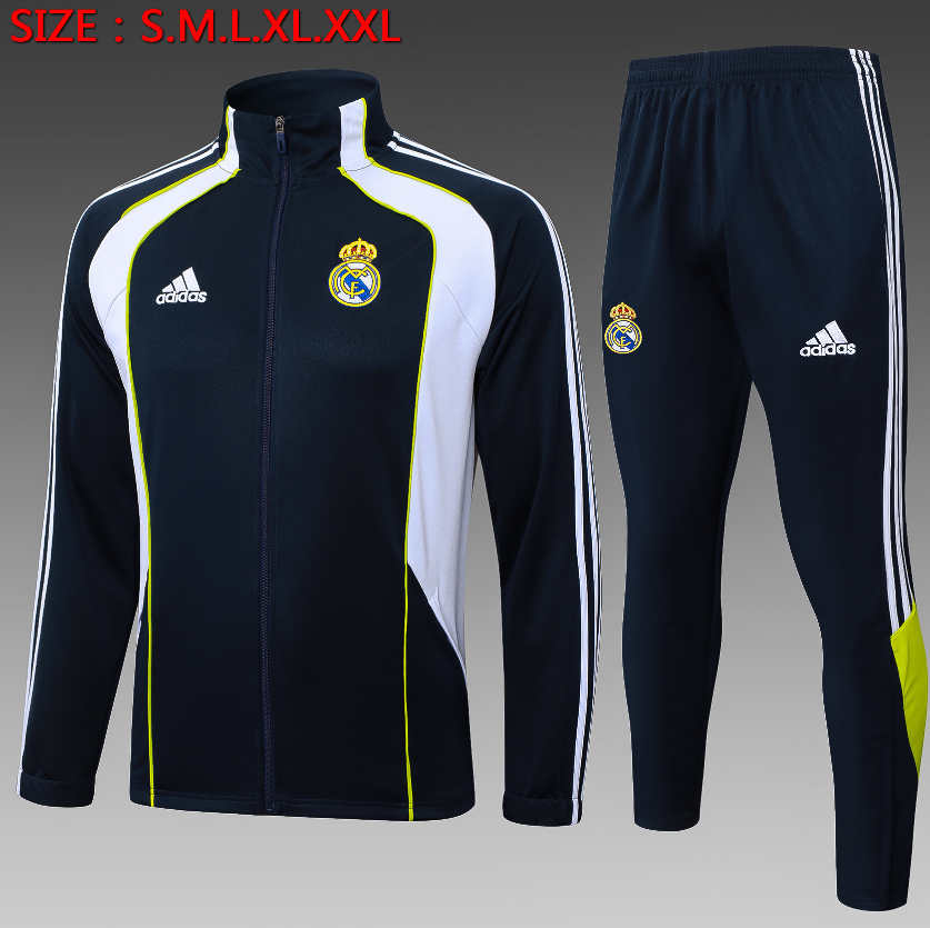 25/26 Real Madrid on Blue Retro Edition (White Color) Jackets sets