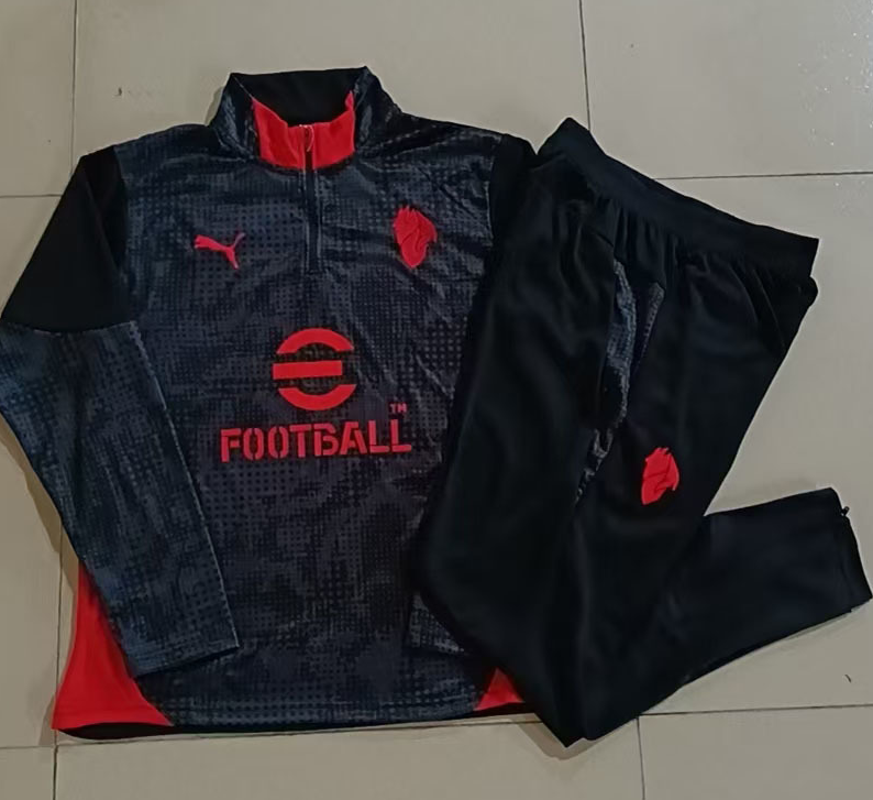 25/26 Half AC Milan Black Tracksuit