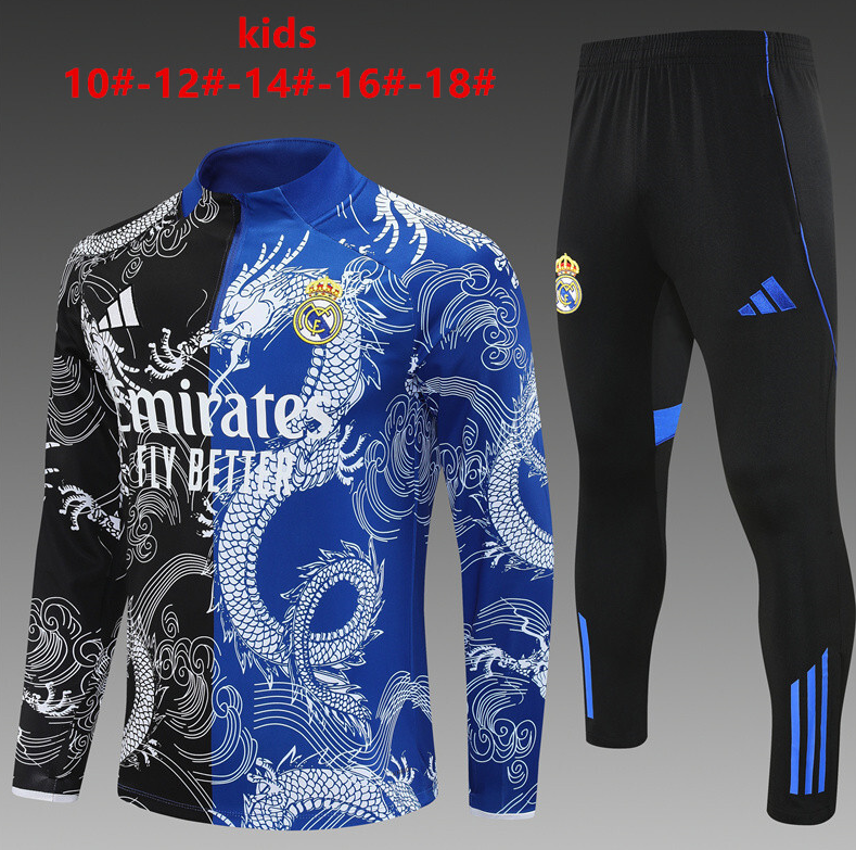 25/26 kid half Real Madrid Black Orchid Tracksuit