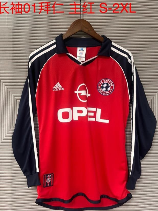 Retro 2001 Bayern Munich's home red long sleeved