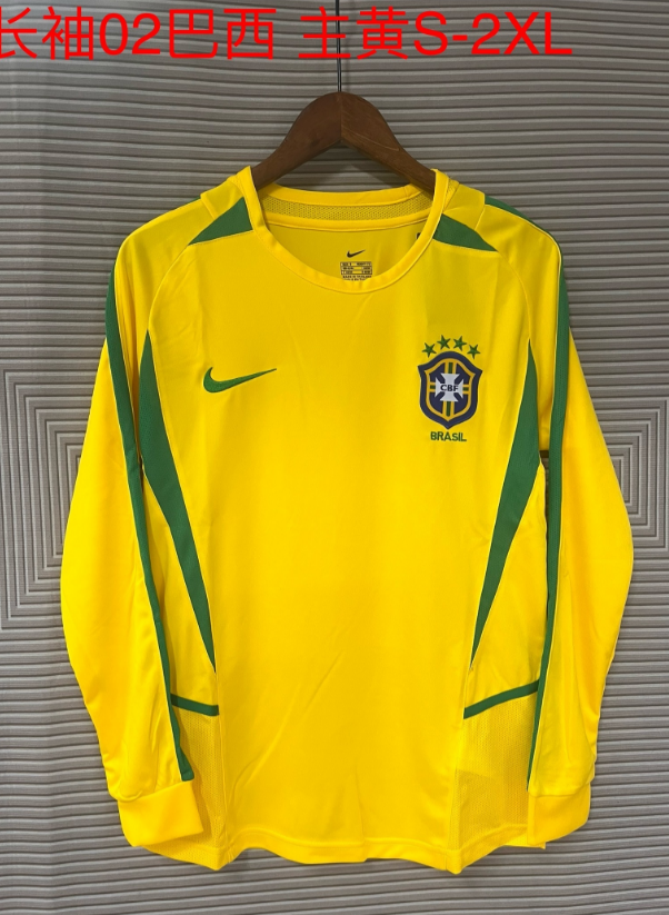 Retro 2002 Brazilian home yellow long sleeved