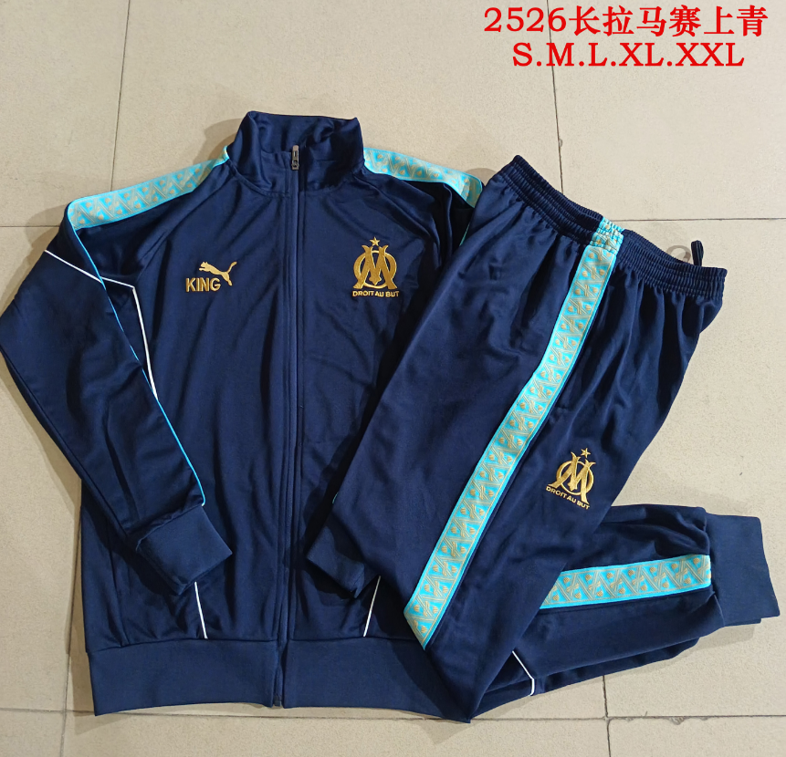 26/27 Long Pull Marseille Upper Blue (Ribbon Style) Jackets sets