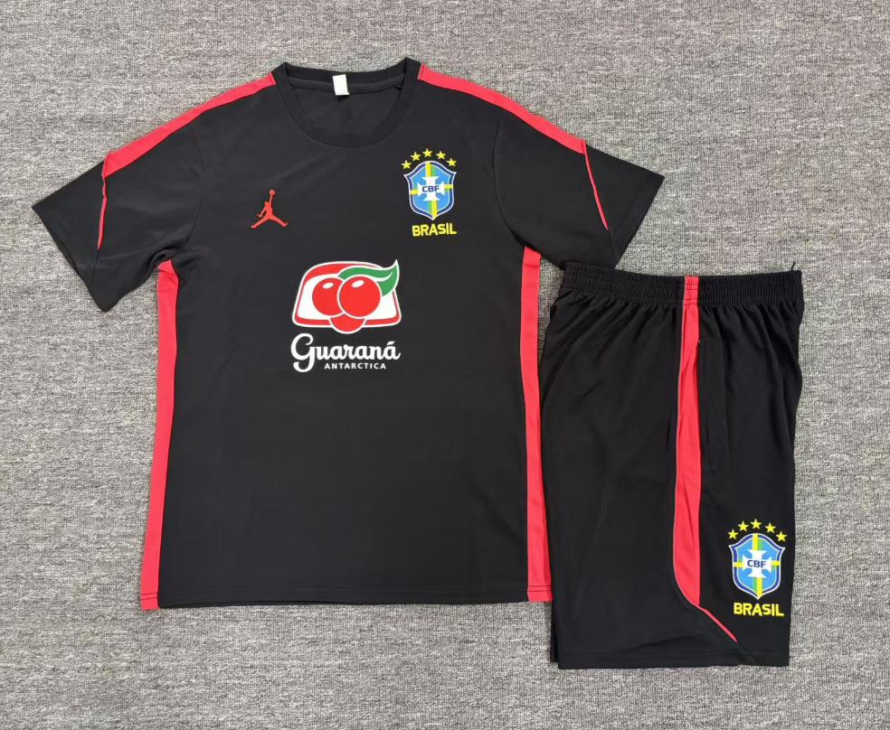 26/27 Brazil Black with Orange Pink kids Training Kits