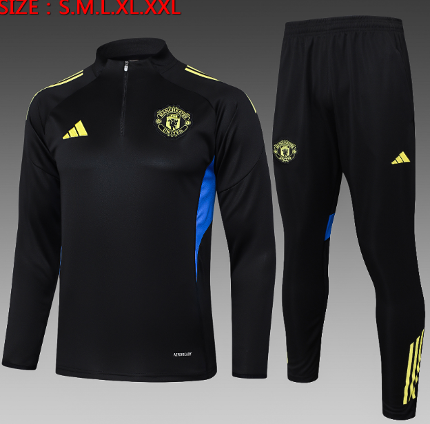 25/26 Half Manchester United Black Tracksuit