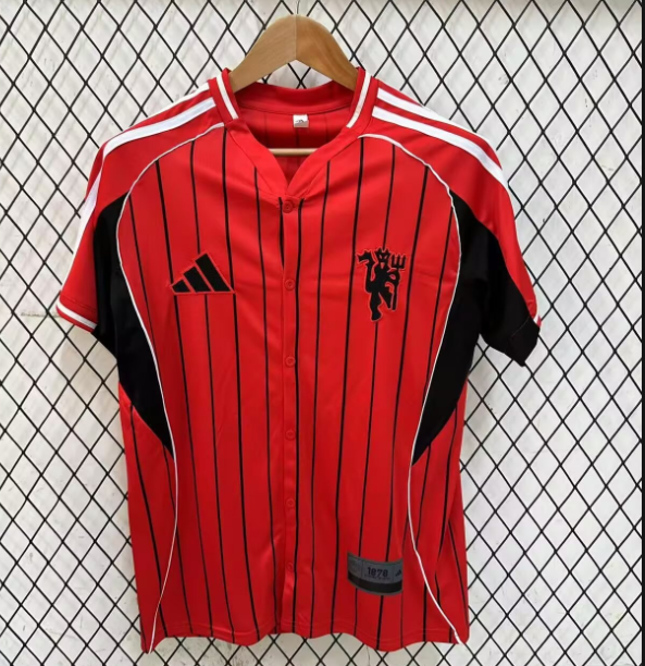 Fans Version 25/26 Manchester United baseball jersey red