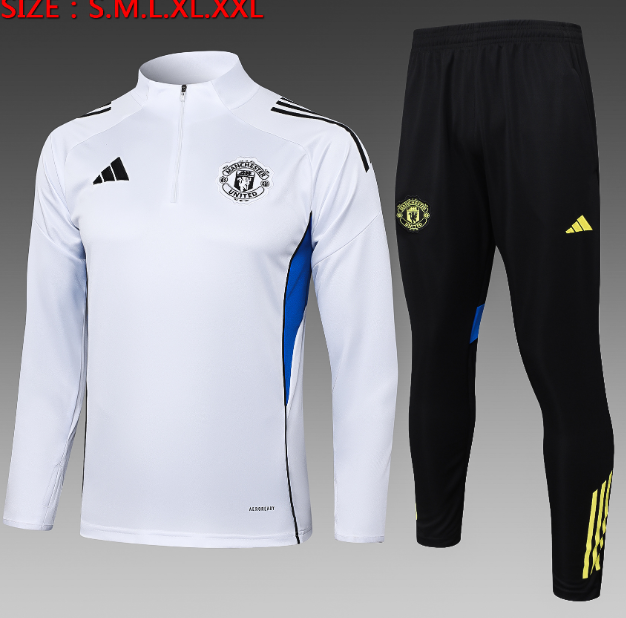 25/26 Half Manchester United White Tracksuit