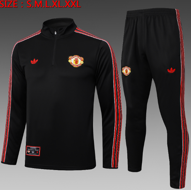 25/26 Half Manchester United black retro edition Tracksuit