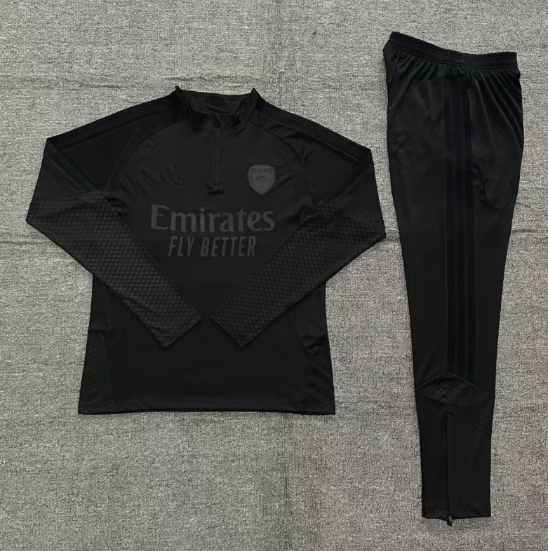 26/27 Kids Half Pull Arsenal Black【All black version】Tracksuit