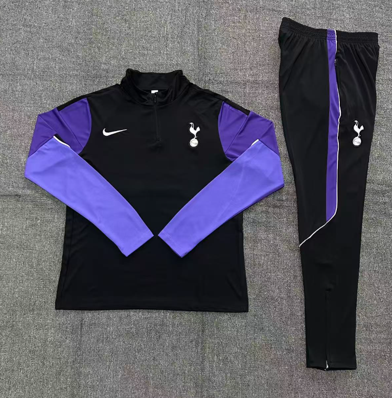 26/27 Kids Half Pull Tottenham black Tracksuit