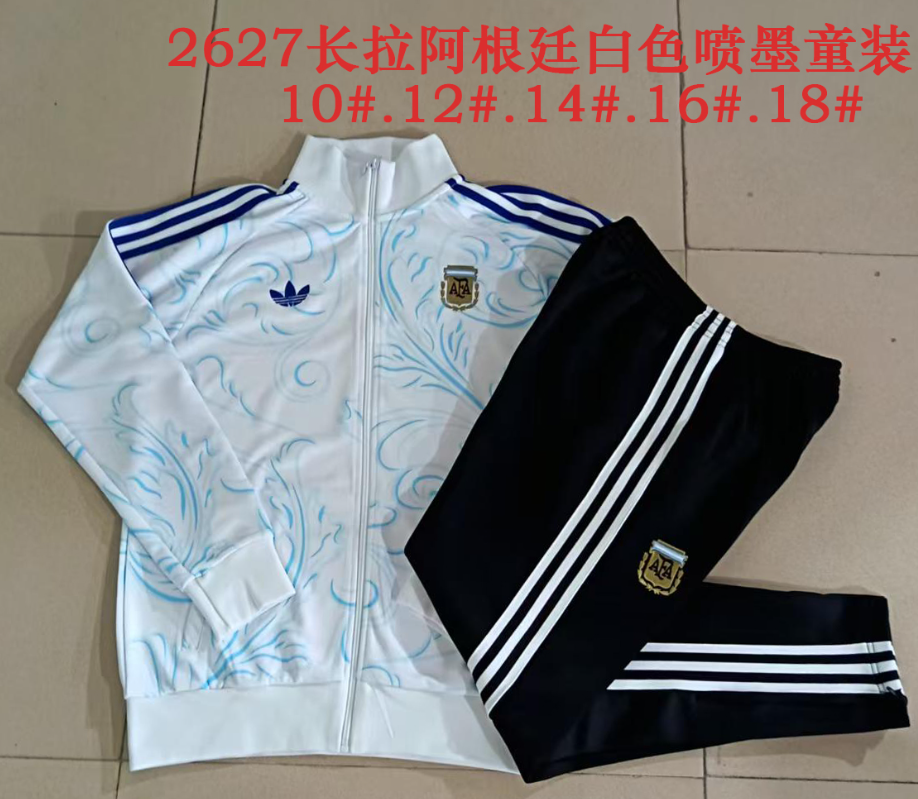 26/27 Kid Long Pull Argentina white inkjet Jackets sets