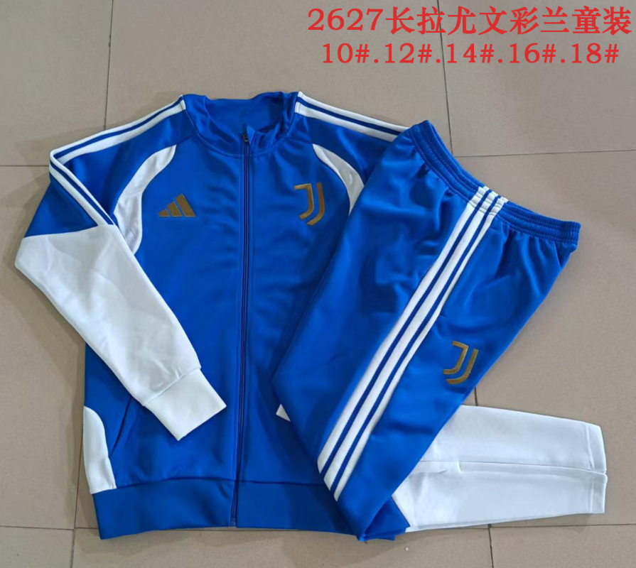 26/27 Kid Long Pull Juventus Colorful Blue Jackets sets