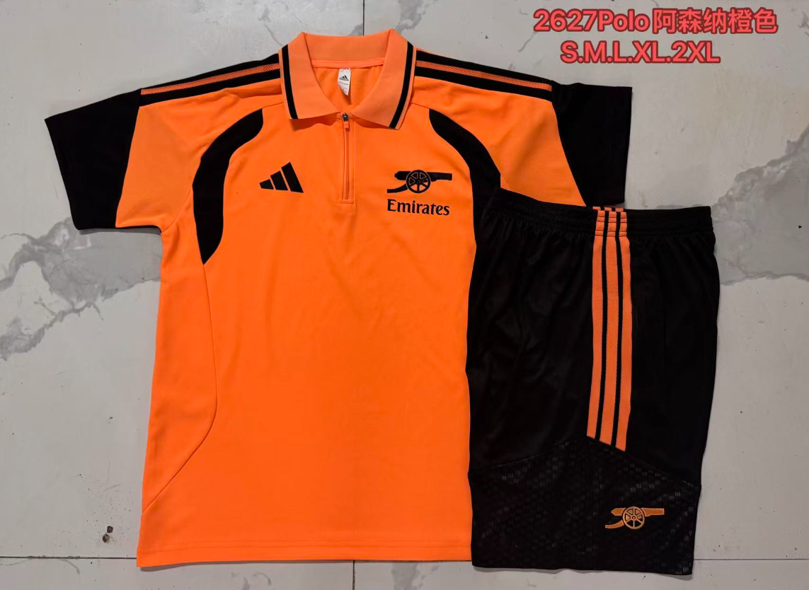 26/27 Adults POLO Arsenal Orange (with cropped pants) Training Kits