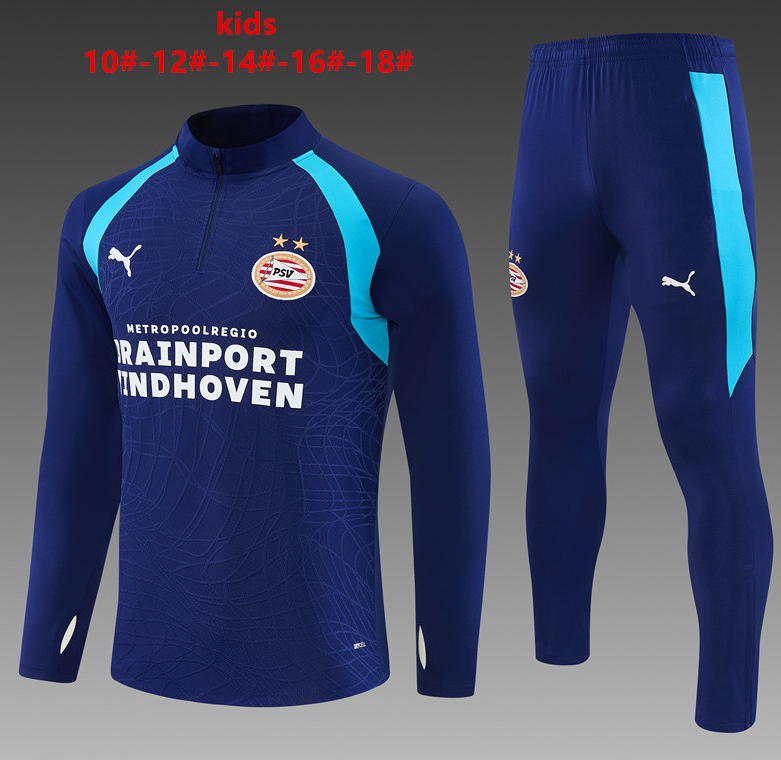 26/27 Kids Half Pull Eindhoven Royal Blue Tracksuit