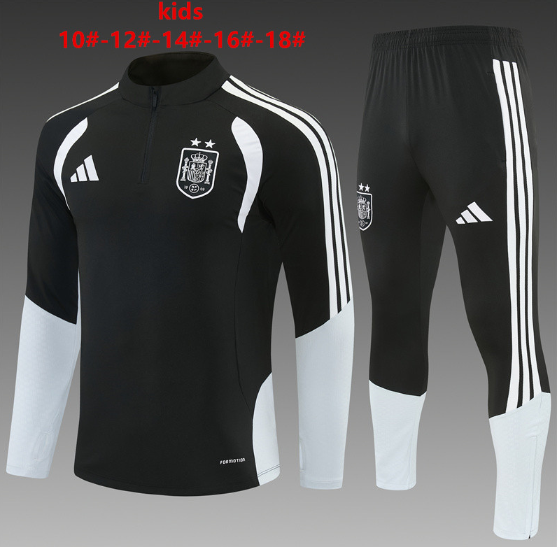 26/27 Kids Half Pull Spain black [two Star] Tracksuit