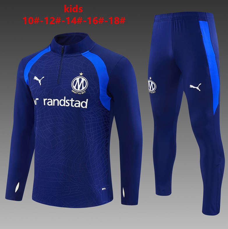 26/27 Kids Half Pull Olympique Marseille Royal Blue Tracksuit