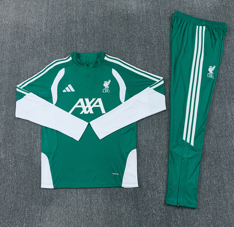 26/27 Adults Half Pull Liverpool green Tracksuit