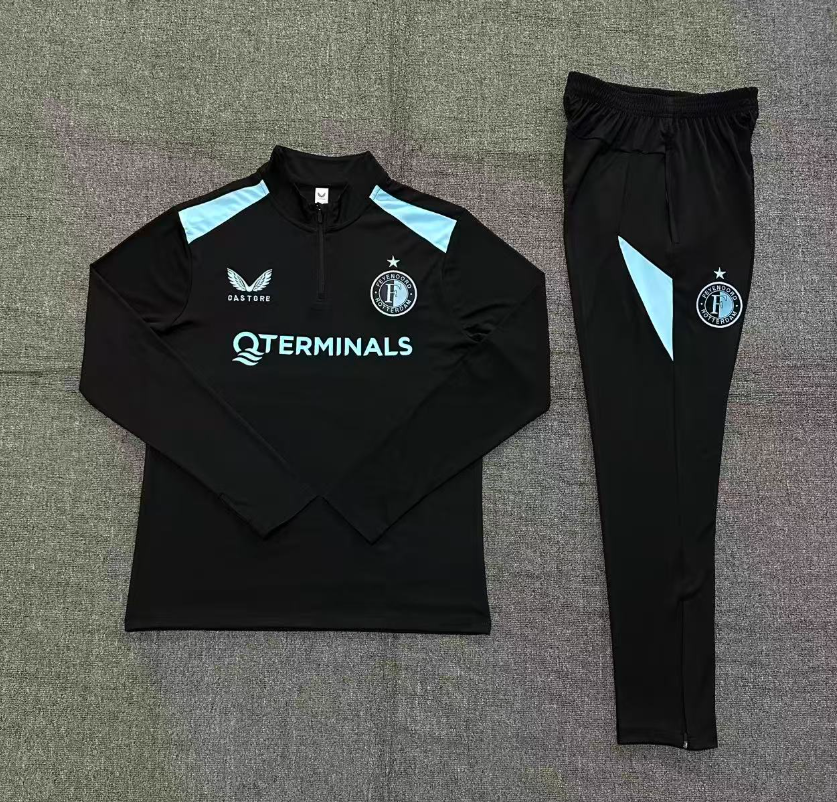 26/27 Adults Half Pull Feyenoord black Tracksuit