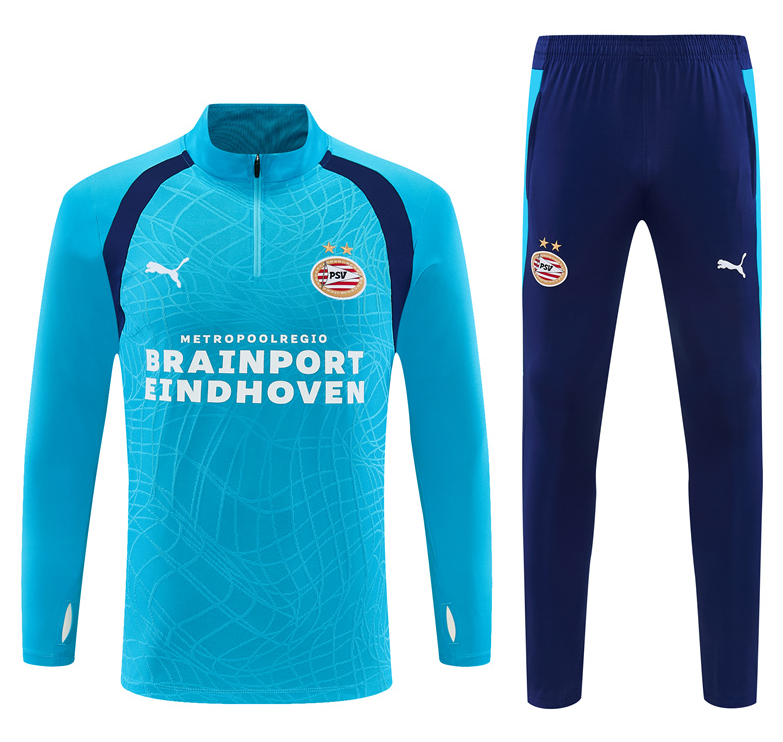 26/27 Adults Half Pull Eindhoven light Blue Tracksuit