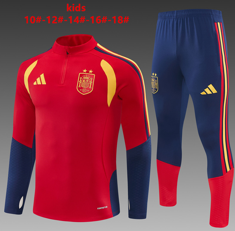 26/27 Kids Half Pull Spain red [two Star] Tracksuit