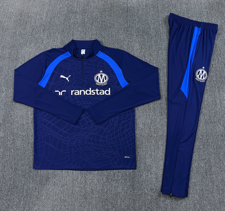 26/27 Adults Half Pull Olympique Marseille Royal Blue Tracksuit