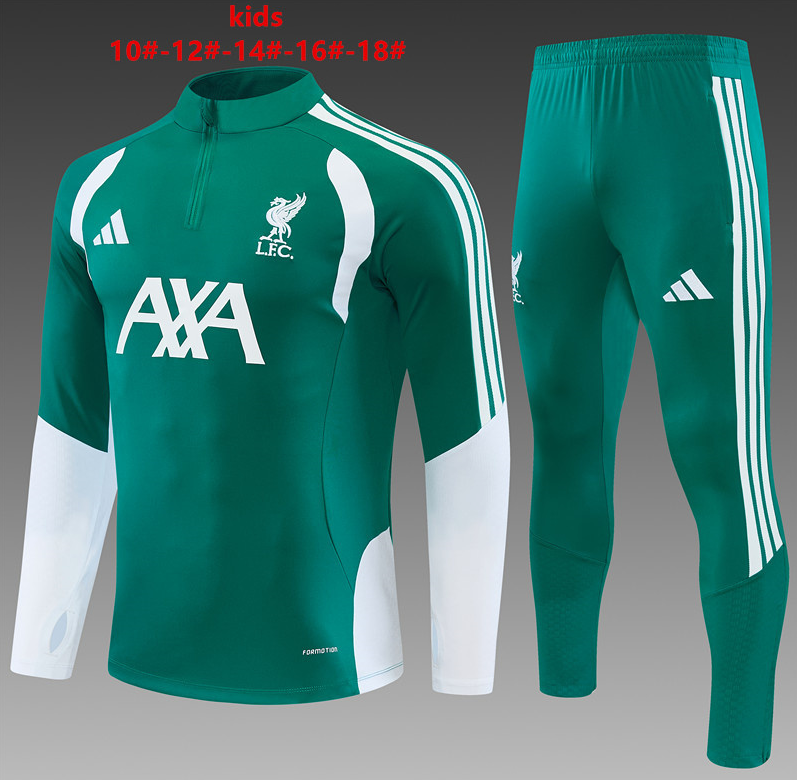 26/27 Kids Half Pull Liverpool green Tracksuit