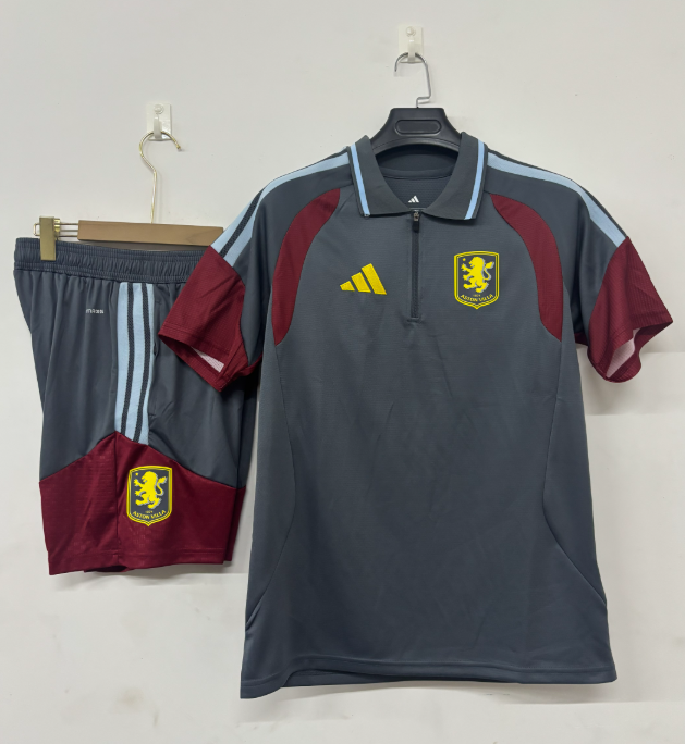 26/27 Adults POLO Aston Villa grey Training Kits